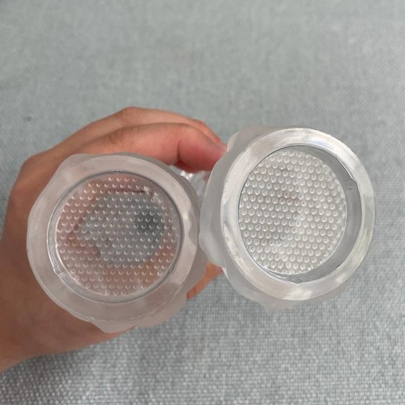 LENOX Crystal Glass Lighthouse Salt & Pepper Shakers Frosted Waves Base - Picture 6 of 8